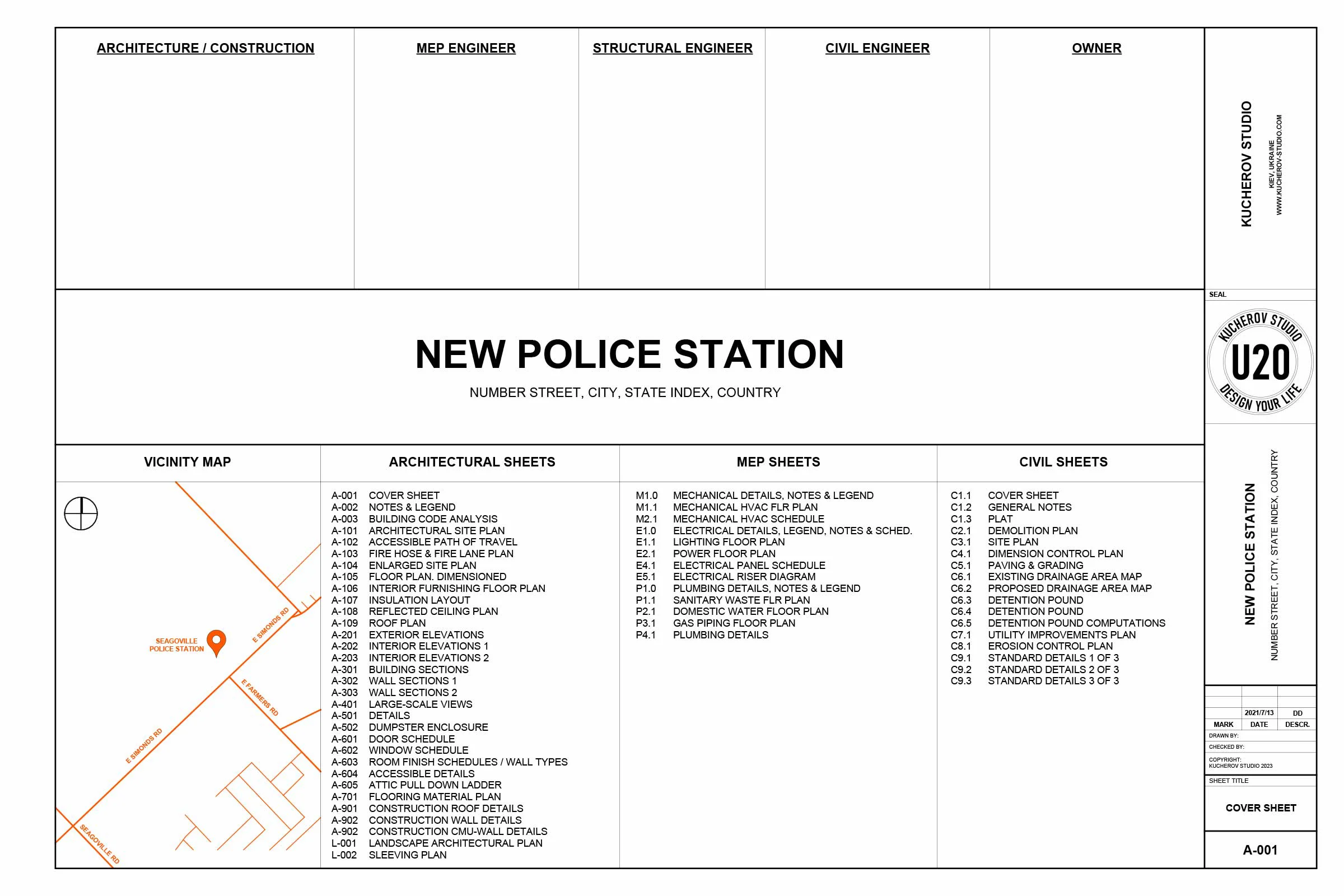 Building construction drawings